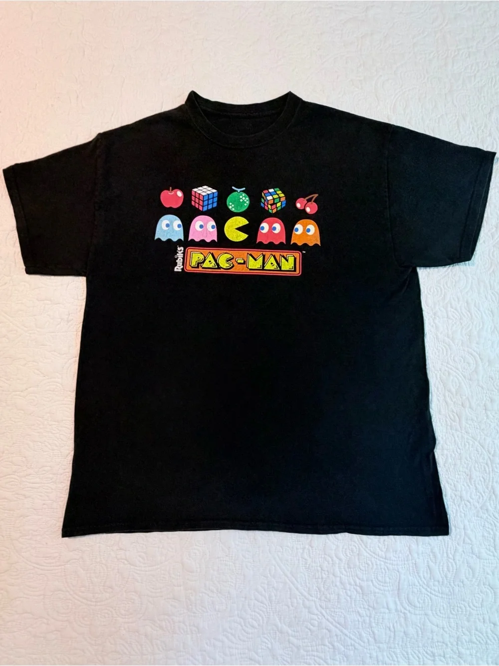Brisco Brands | Rubik’s Pac-Man | Black Graphic T Shirt | Size XL
